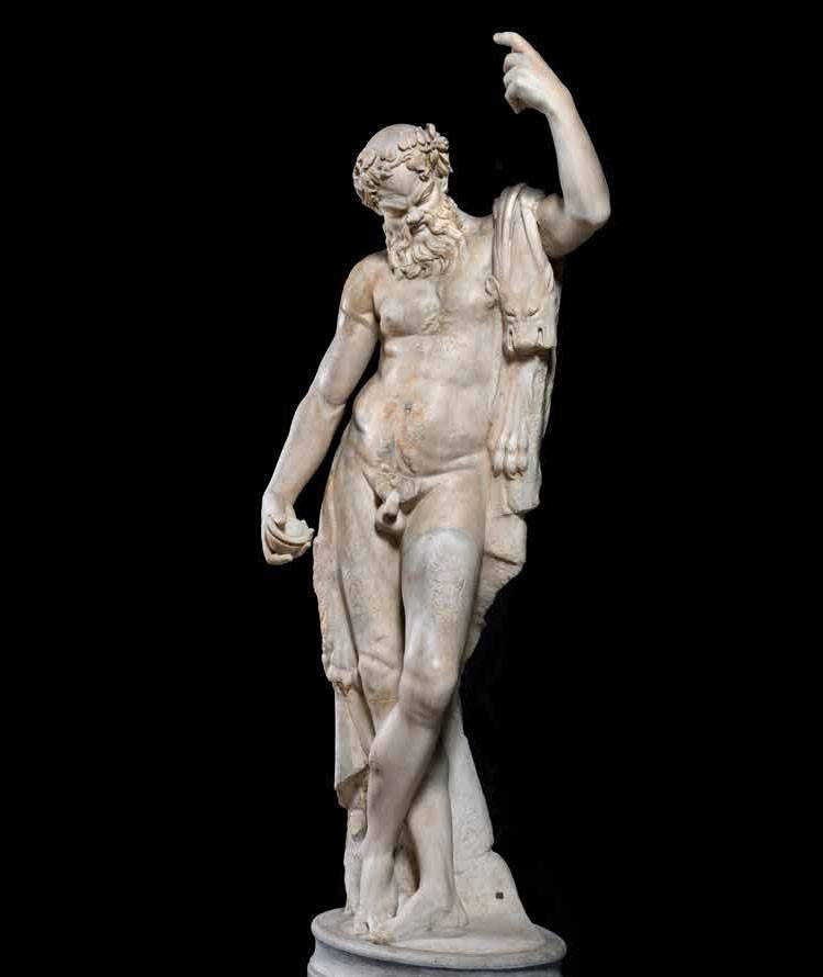 Statua di Sileno (torso databile all’ultimo quarto del III secolo a.C., testa e altre parti di restauro rinascimentale, forse a opera di Tiziano Aspetti marmo, altezza 179 cm; Venezia, Museo Archeologico Nazionale, Inv. 266)
