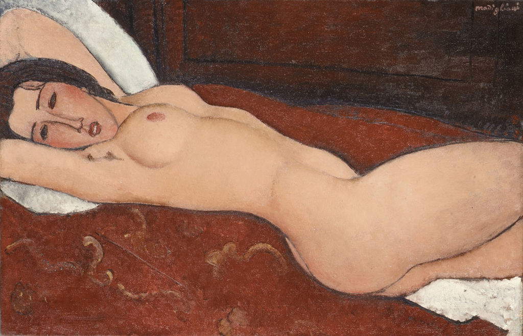 Amedeo Modigliani, Nudo sdraiato (1917; olio su tela, 60,6 x 92,7 cm)