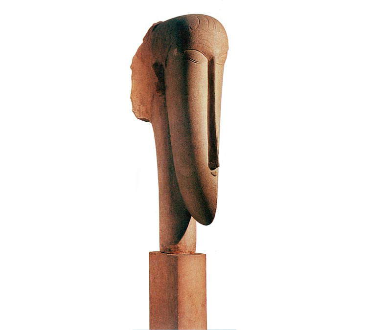 Amedeo Modigliani, Testa (1911-12, pietra calcarea, 89 cm, Londra, Tate Modern)