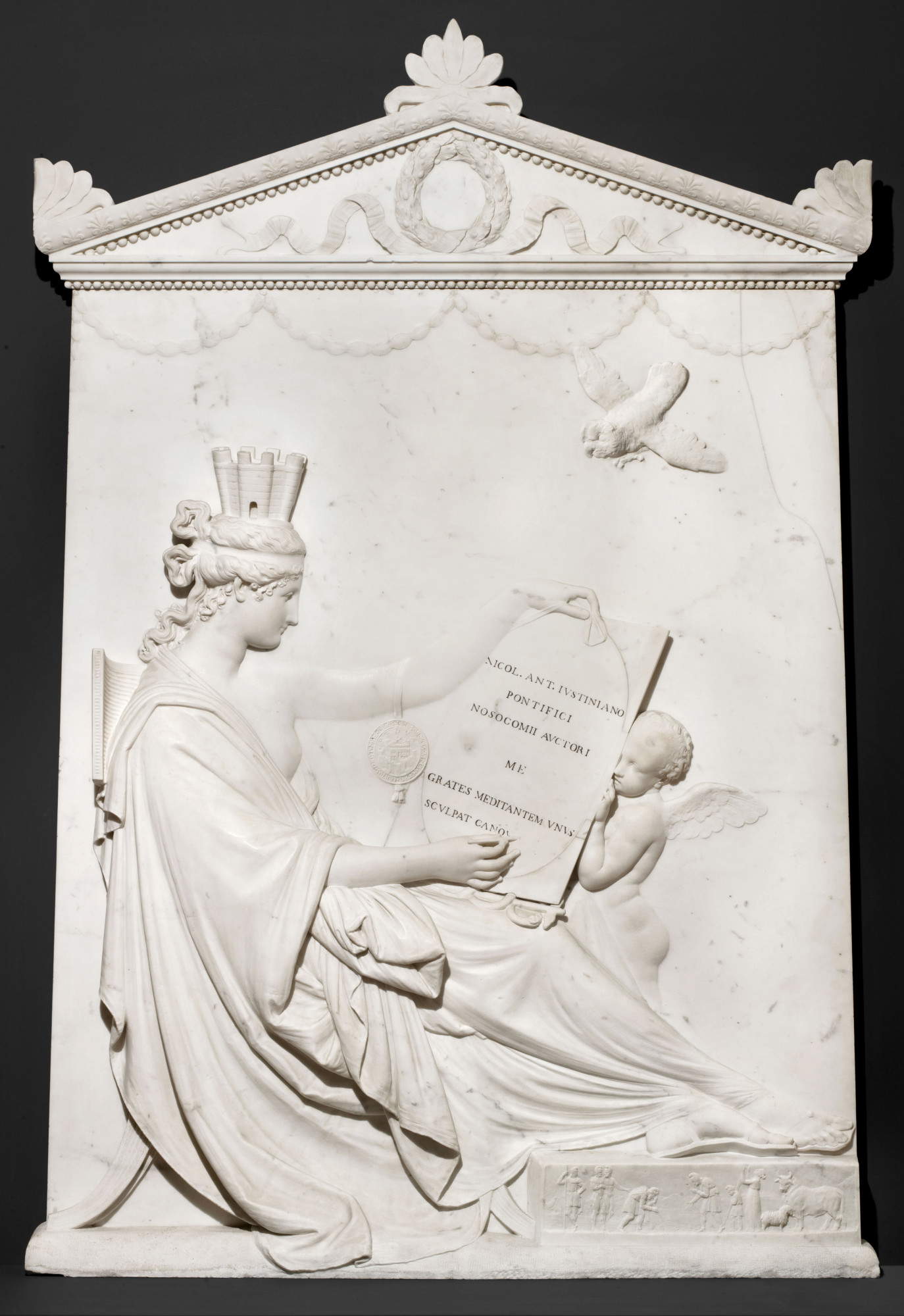 Antonio Canova, Stele Giustiniani (1793; Marmor, 186 x 127 x 12 cm; Padua, Musei Civici agli Eremitani, Museo d'Arte Medievale e Moderna) Antonio Canova, Stele Giustiniani (1793; Marmor, 186 x 127 x 12 cm; Padua, Musei Civici agli Eremitani, Museo d'Arte Medievale e Moderna)