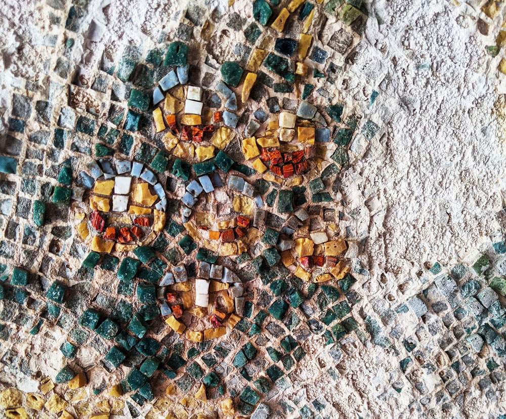 À Bacoli, une splendide mosaïque colorée sur la voûte des thermes de Mercure est mise au jour 