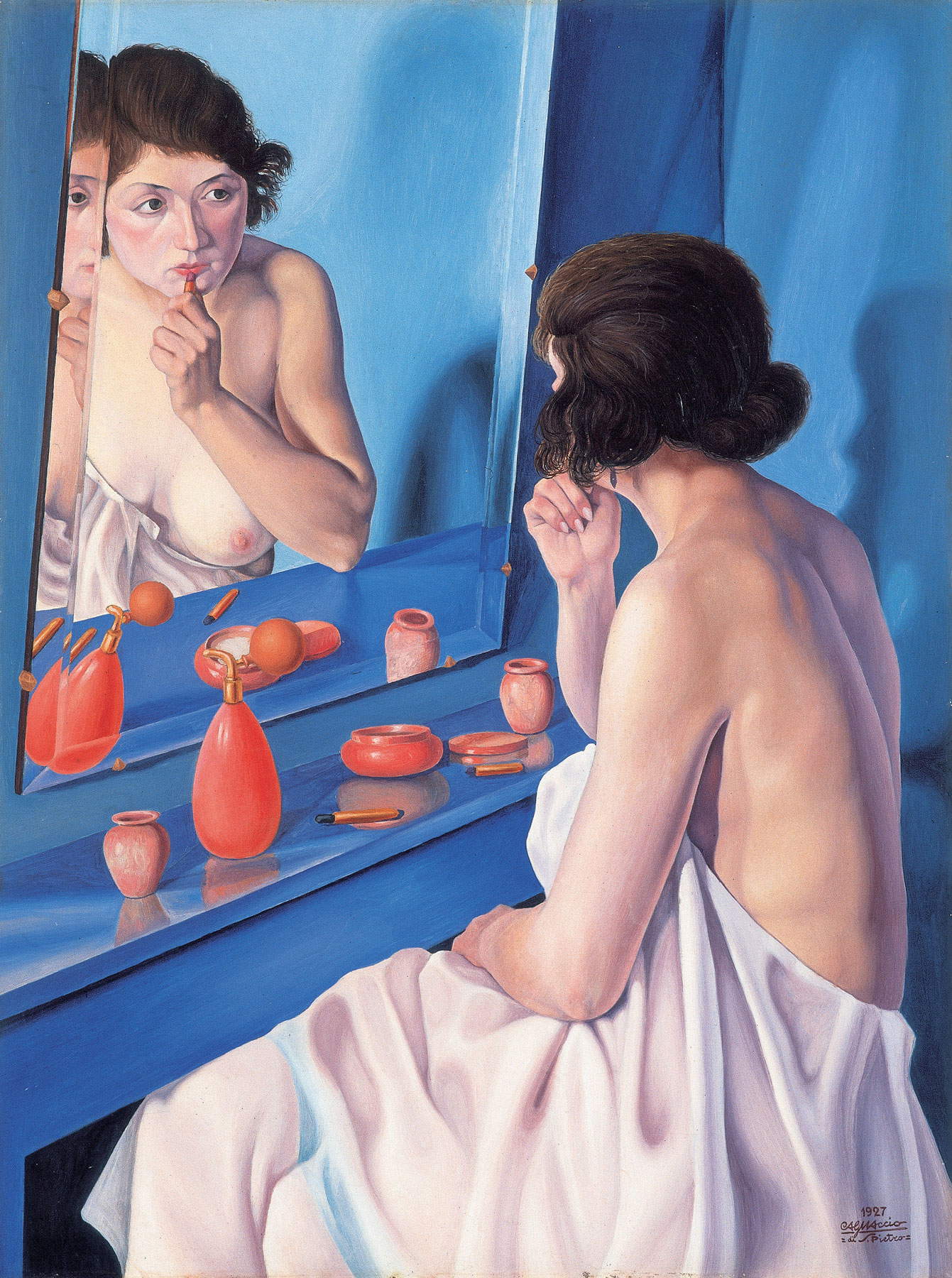 Cagnaccio di San Pietro, Woman in the Mirror (1927; oil on panel; Verona, Fondazione Cariverona Collection). Cariverona Foundation Photographic Archive Cagnaccio di San Pietro, Woman in the Mirror (1927; oil on panel; Verona, Fondazione Cariverona Collection). Cariverona Foundation Photographic Archive
