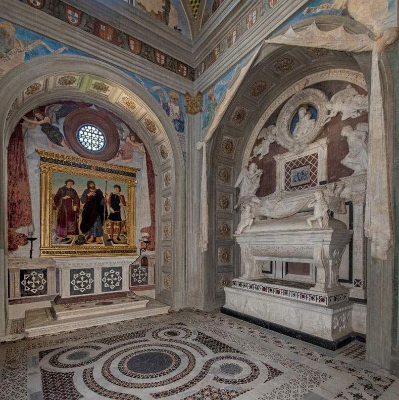 La chapelle du Cardinal du Portugal à San Miniato al Monte, chef-d'œuvre de la Renaissance florentine, a été restaurée.