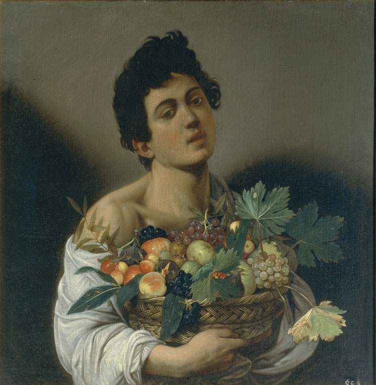 Caravaggio, au musée Borghèse, enlève le verre du Jeune homme à la corbeille de fruits.