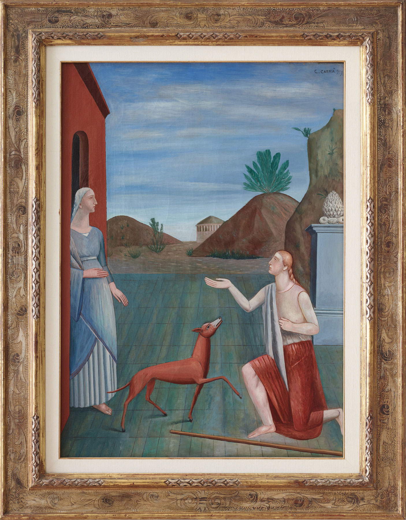 Carlo Carrà, The Daughters of Loth (1919; oil on canvas; Rovereto, Mart, Trento and Rovereto Museum of Modern and Contemporary Art, VAF-Stiftung Collection) © Carlo Carrà by SIAE 2021 Carlo Carrà, The Daughters of Loth (1919; oil on canvas; Rovereto, Mart, Trento and Rovereto Museum of Modern and Contemporary Art, VAF-Stiftung Collection) © Carlo Carrà by SIAE 2021