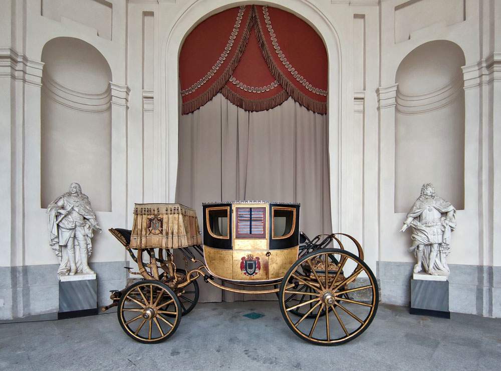 Napoleon's carriage on display at the Palace of Venaria