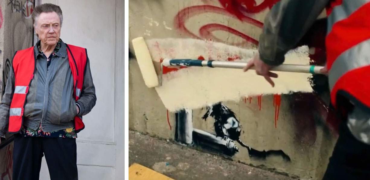 Christopher Walken purposely destroyed a Banksy mural in Bristol