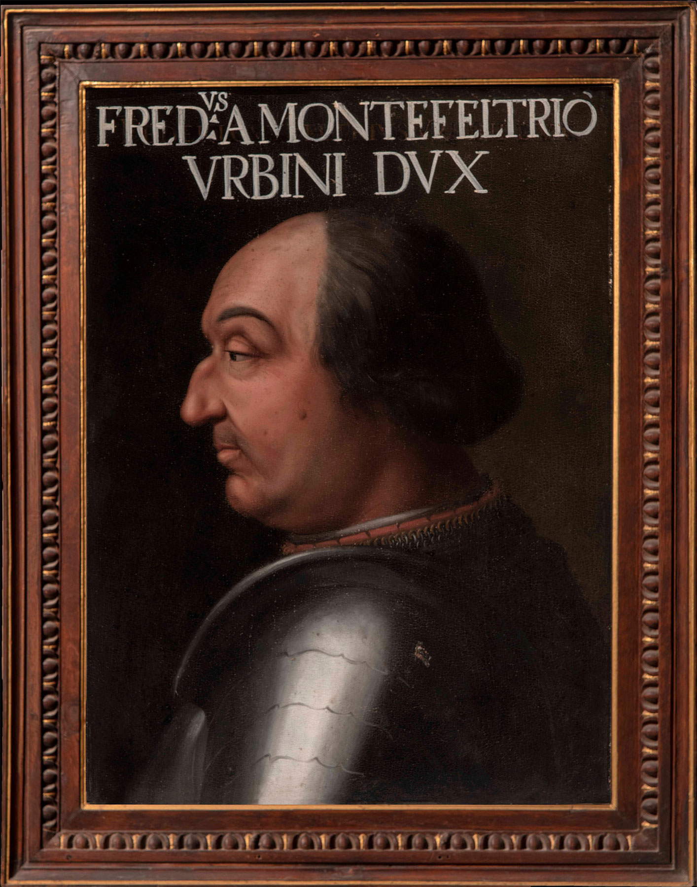 Cristofano dell'Altissimo, Ritratto di Federico da Montefeltro (1556 circa; olio su tavola, 60 x 44 cm; Firenze, Gallerie degli Uffizi) Cristofano dell'Altissimo, Ritratto di Federico da Montefeltro (1556 circa; olio su tavola, 60 x 44 cm; Firenze, Gallerie degli Uffizi)