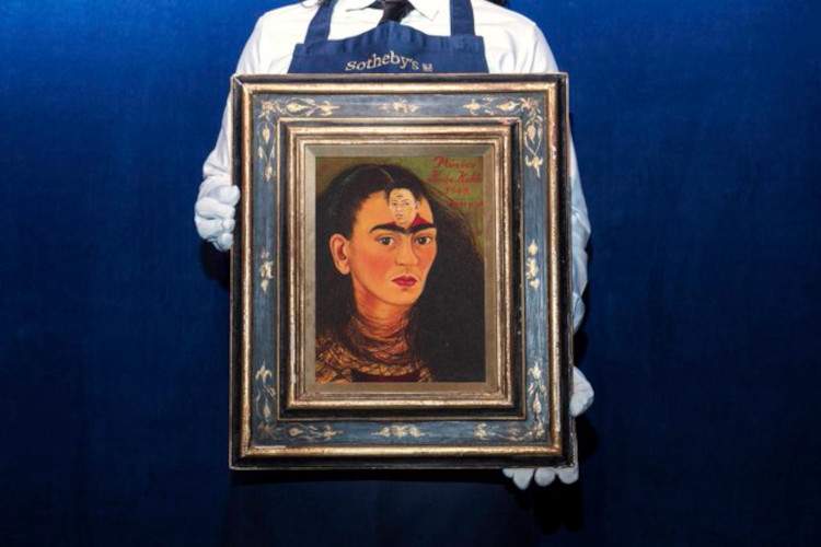 Frida Kahlo's record-breaking first self-portrait sold at auction at Sotheby's 