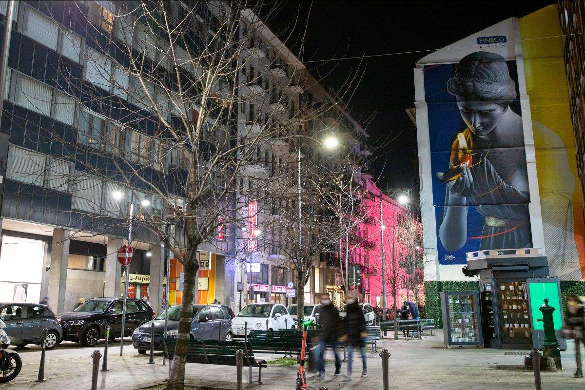 Art de la rue... Banque : Fineco Bank fait peindre une fresque sur un bâtiment à Milan