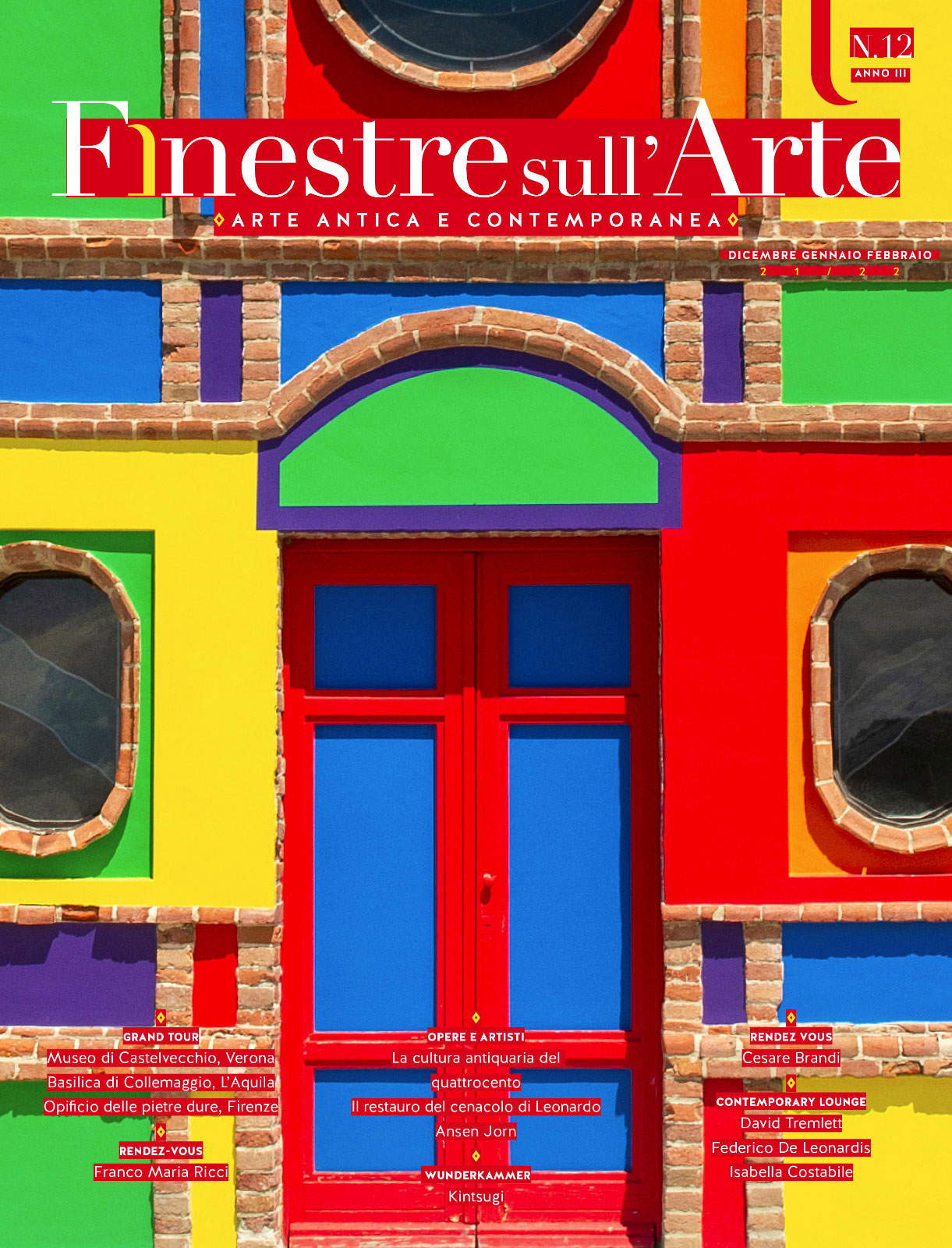La couverture du numéro 12 de Finestre sull'Arte sur papier La couverture du numéro 12 de Finestre sull'Arte sur papier