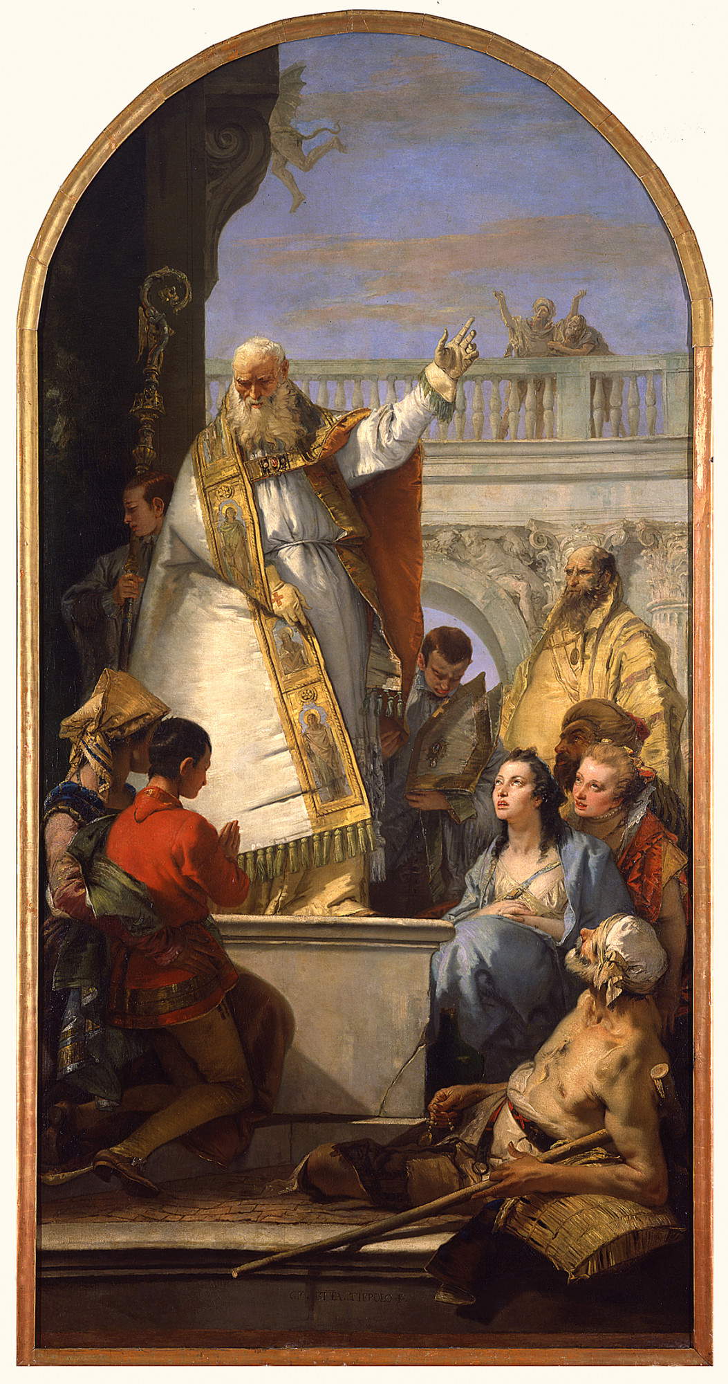 Giambattista Tiepolo, Heiliger Patrick, Bischof von Irland (18. Jahrhundert; Öl auf Leinwand, 171 x 328 cm; Padua, Musei Civici agli Eremitani, Museo d'Arte Medievale e Moderna) Giambattista Tiepolo, Heiliger Patrick, Bischof von Irland (18. Jahrhundert; Öl auf Leinwand, 171 x 328 cm; Padua, Musei Civici agli Eremitani, Museo d'Arte Medievale e Moderna)