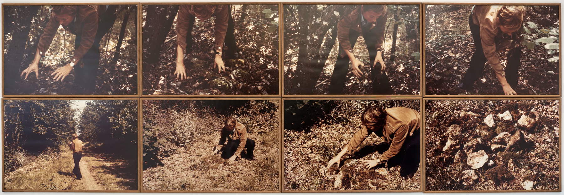 Gina Pane, Pierres déplacées (1968; 8 color photographs, 100 x 260 cm) Gina Pane, Pierres déplacées (1968; 8 color photographs, 100 x 260 cm)