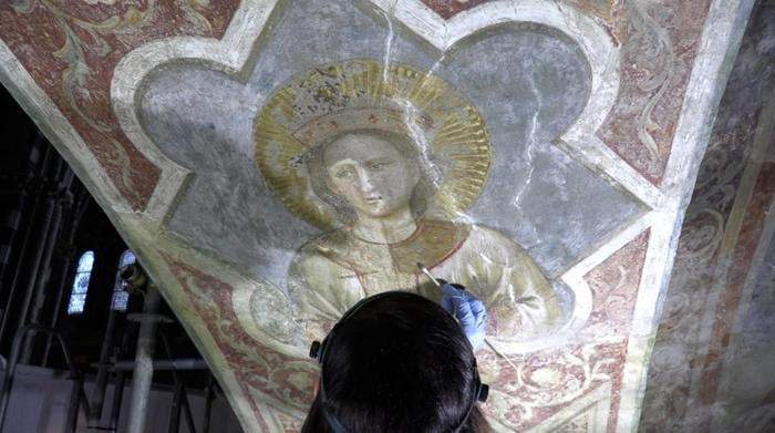 Padoue, les peintures originales de Giotto dans la basilique de Sant'Antonio réapparaissent