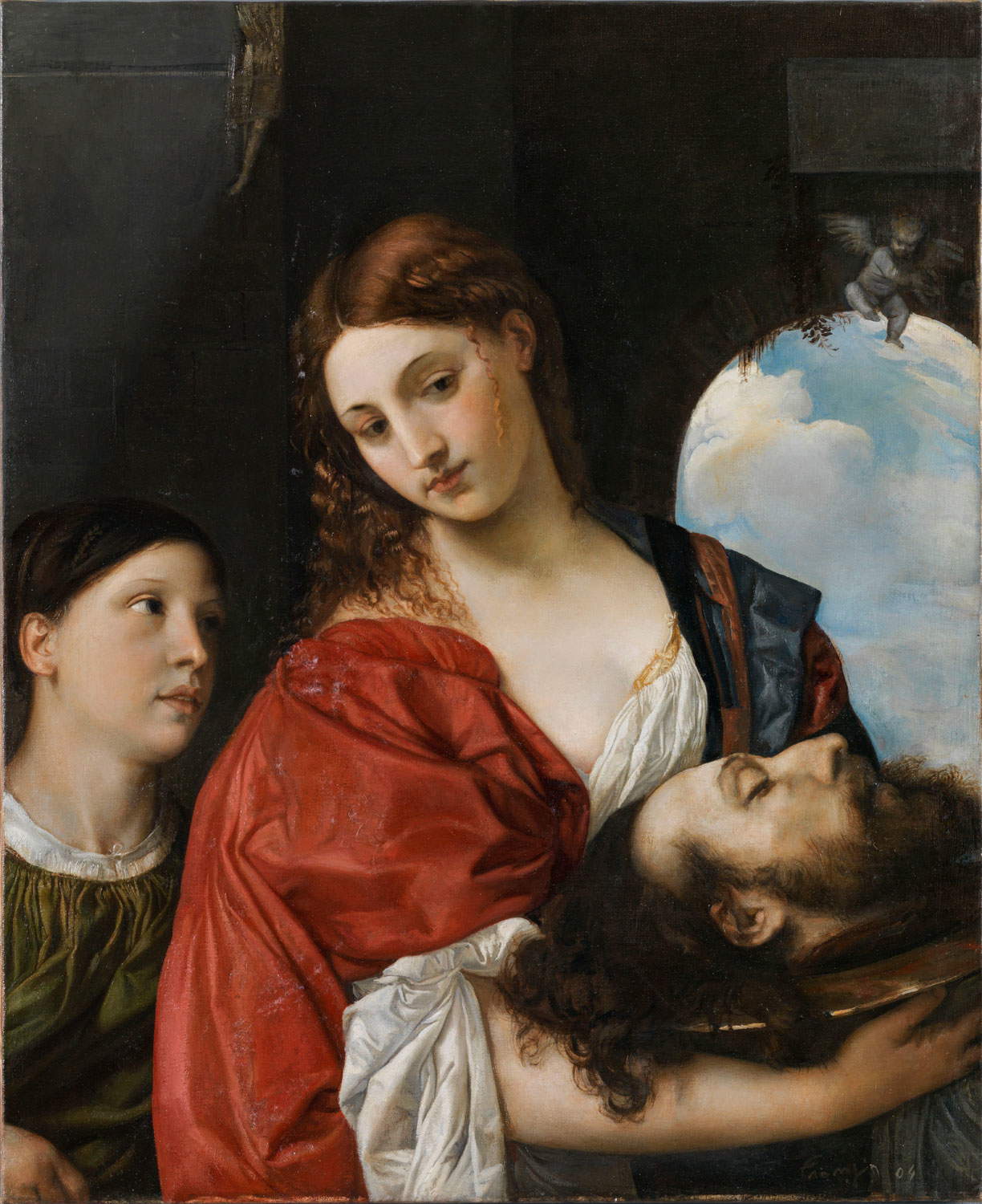 Lino Frongia, Salome mit dem Haupt des Täufers, Kopie von Tizian (2003; Fondazione Cavallini Sgarbi) Lino Frongia, Salome mit dem Haupt des Täufers, Kopie von Tizian (2003; Fondazione Cavallini Sgarbi)