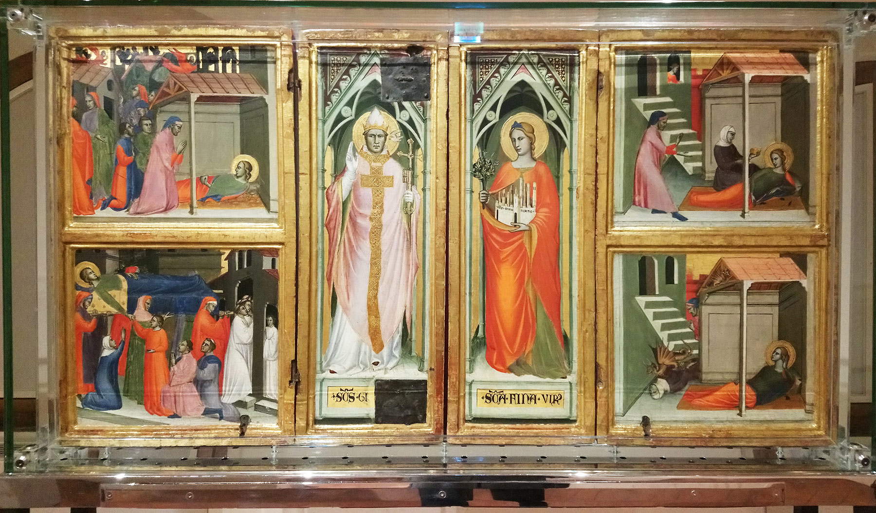 Lorenzo di Niccolò di Martino, Sportelli di tabernacolo (1402; tempera on panel; San Gimignano, Musei Civici, Pinacoteca) Lorenzo di Niccolò di Martino, Sportelli di tabernacolo (1402; tempera on panel; San Gimignano, Musei Civici, Pinacoteca)