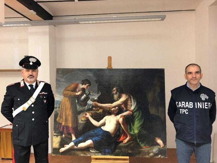 Récupération du tableau d'Alessandro Turchi volé aux Juifs pendant l'occupation nazie