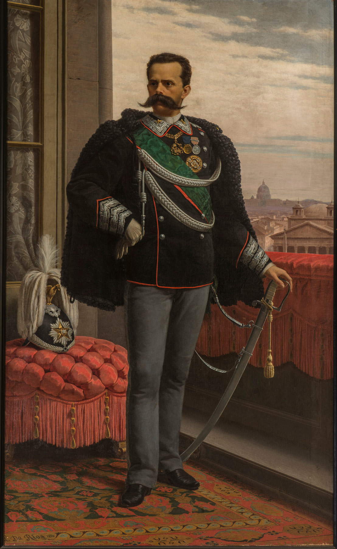 Luigi Da Rios, Porträt von König Umberto I. (1878; Öl auf Leinwand; Venedig, Insel San Servolo, Metropolitanstadt Venedig)