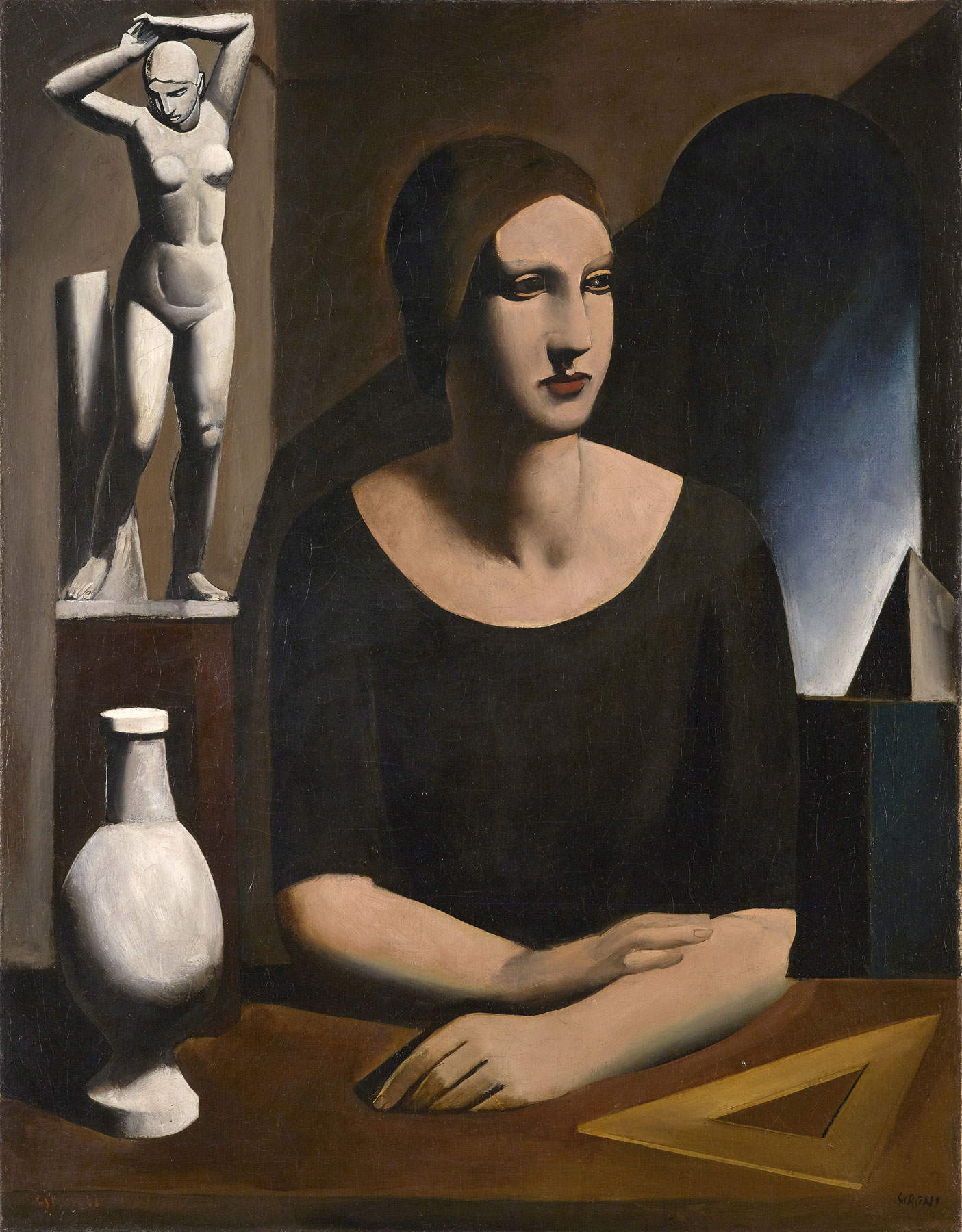 Mario Sironi, The Pupil (1924; oil on canvas; Etro Collection). Photo Manusardi, Milan © Mario Sironi by SIAE 2021 Mario Sironi, The Pupil (1924; oil on canvas; Etro Collection). Photo Manusardi, Milan © Mario Sironi by SIAE 2021