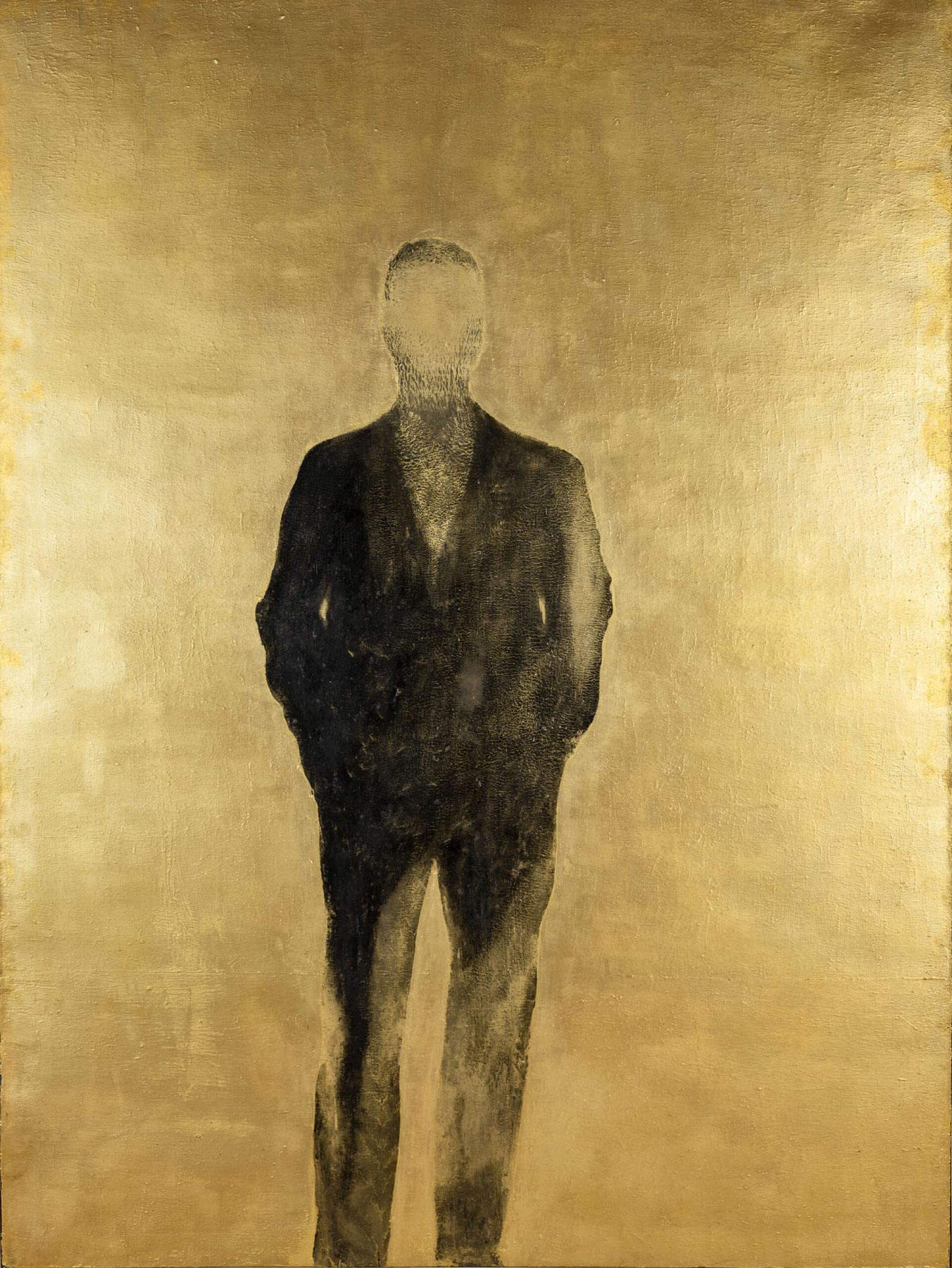 Michelangelo Pistoletto, Autoritratto oro (1960; olio, acrilico e oro su tela, 200 x 150 cm). Foto D. Andreotti
