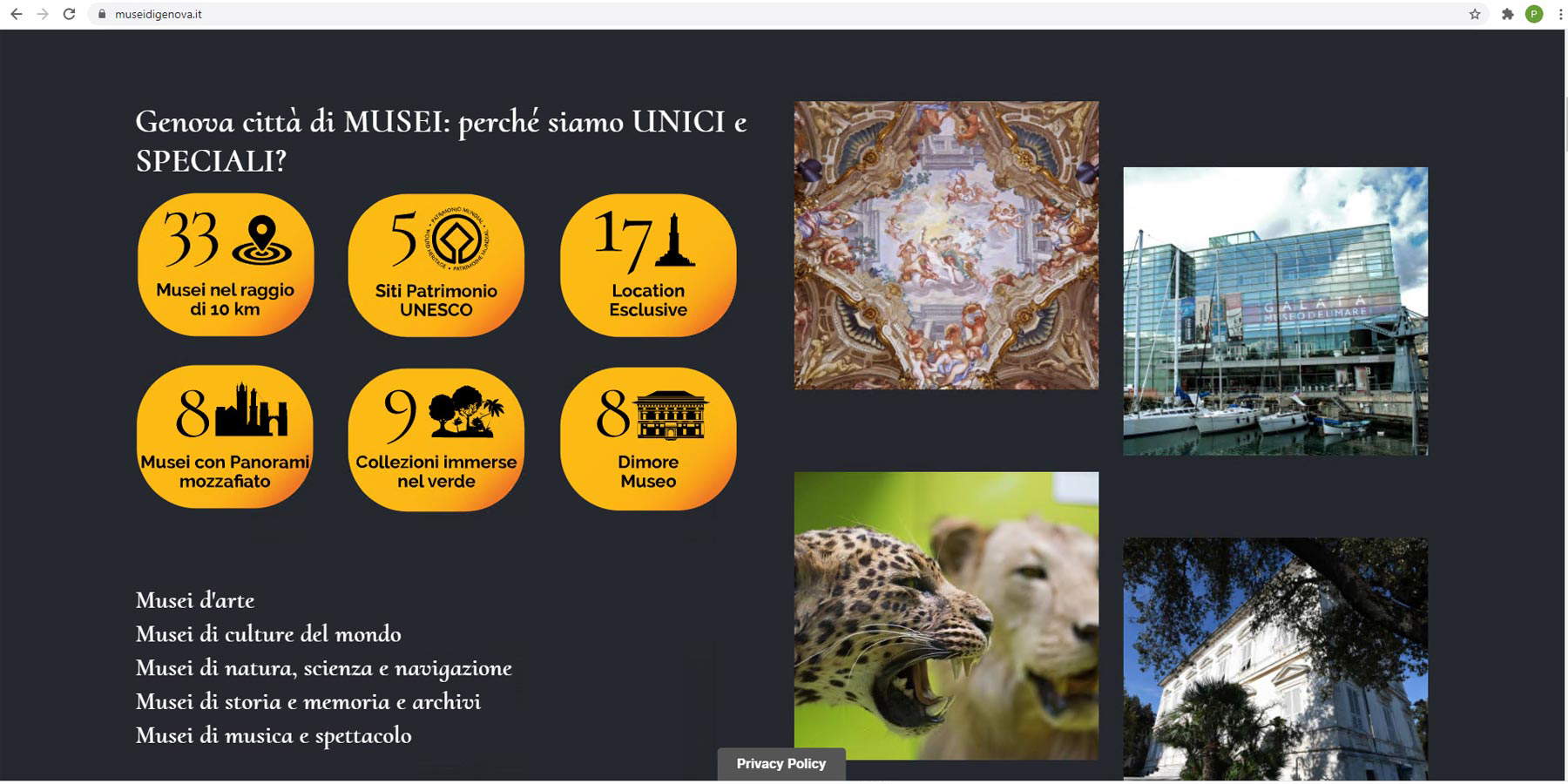 Il nuovo sito dei Musei di Genova Il nuovo sito dei Musei di Genova