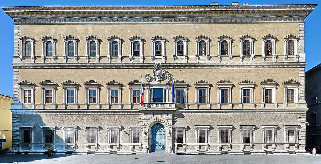 Rome, start of restoration of Palazzo Farnese, 16th century architectural masterpiece