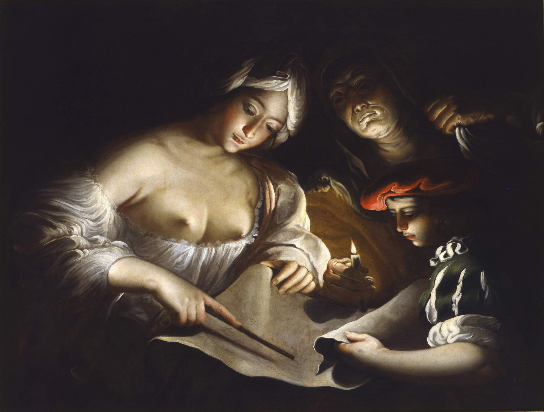Pietro Ricchi, Der Wahrsager (zweite Hälfte 17. Jahrhundert; Öl auf Leinwand, 92 x 122 cm; Padua, Musei Civici agli Eremitani, Museo d'Arte Medievale e Moderna) Pietro Ricchi, Der Wahrsager (zweite Hälfte 17. Jahrhundert; Öl auf Leinwand, 92 x 122 cm; Padua, Musei Civici agli Eremitani, Museo d'Arte Medievale e Moderna)