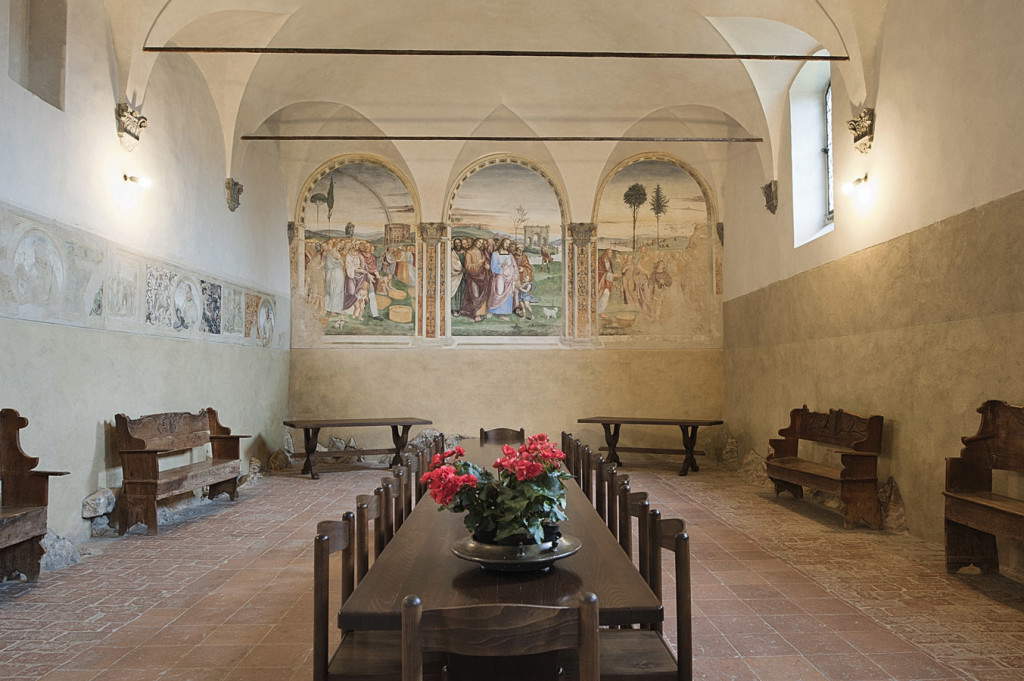 Il refettorio di Sant'Anna in Camprena con gli affreschi del Sodoma Il refettorio di Sant'Anna in Camprena con gli affreschi del Sodoma