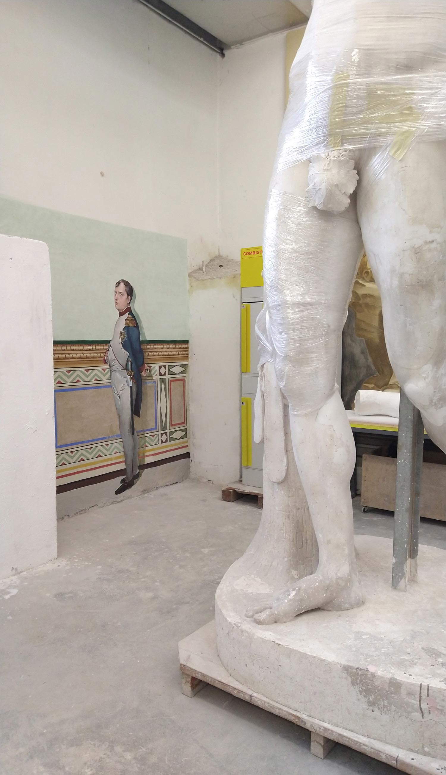 Il Napoleone di Canova, laboratori dell'Accademia di Belle Arti di Carrara
