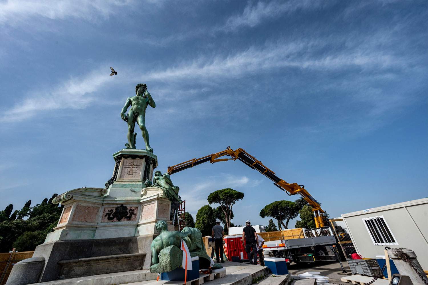 Florence, restoration-show of David in Piazzale Michelangelo gets underway