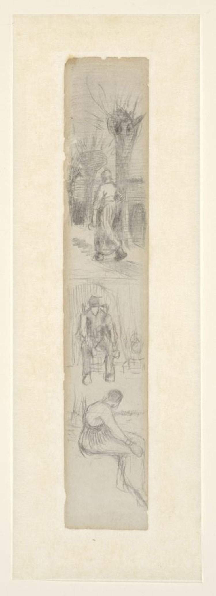 Discovered in a novel rare bookmark drawn by Van Gogh. Now it's on display