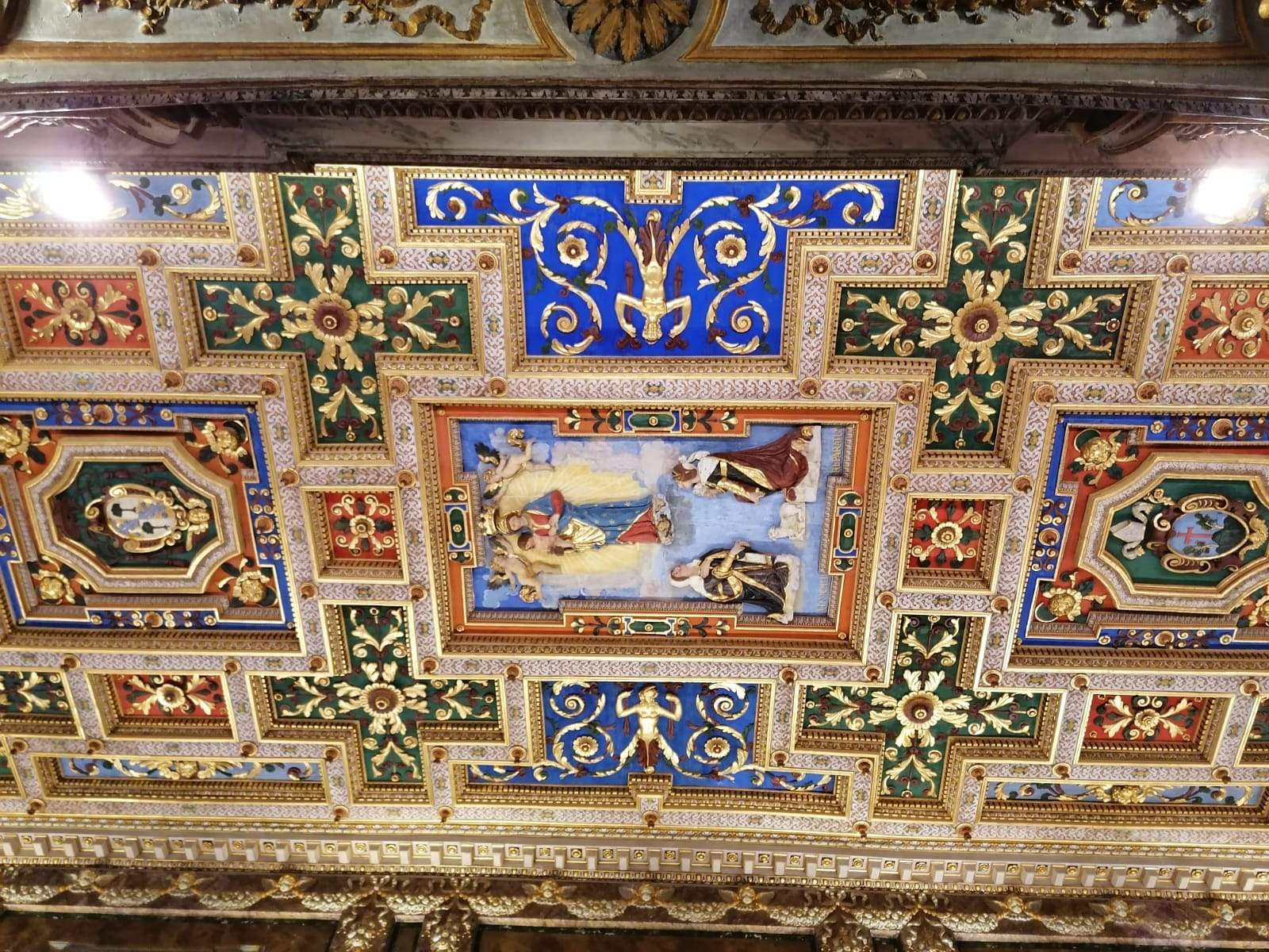 Rome, seventeenth-century ceiling of basilica of Santa Francesca Romana restored