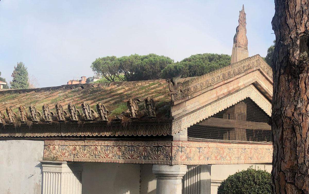 Rome, restoration for Alatri Temple, the futuristic reconstruction of the Etruscan-Italic temple