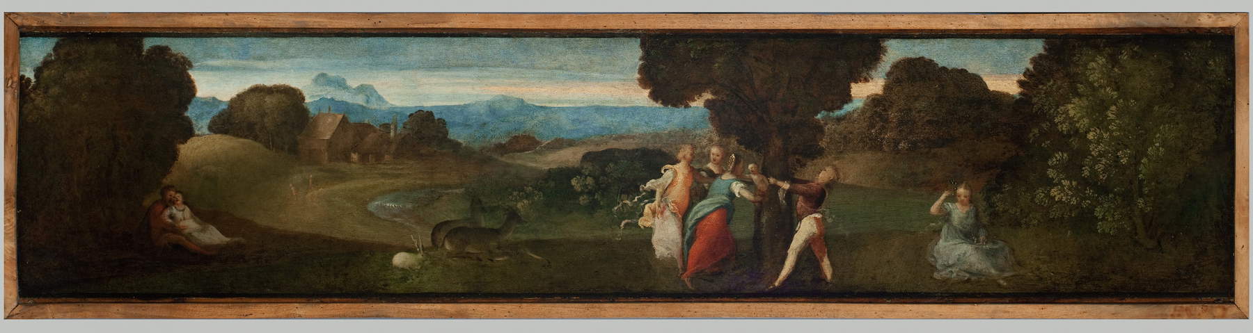 Tizian, Geburt des Adonis (frühes 16. Jahrhundert; Öl auf Tafel, 35 x 162 cm; Padua, Musei Civici agli Eremitani, Museo d'Arte Medievale e Moderna) Tizian, Geburt des Adonis (frühes 16. Jahrhundert; Öl auf Tafel, 35 x 162 cm; Padua, Musei Civici agli Eremitani, Museo d'Arte Medievale e Moderna)