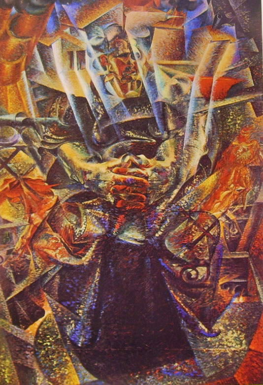 Umberto Boccioni, Materia (1912; olio su tela, 226 x 150 cm; Collezione Mattioli, in deposito presso Collezione Peggy Guggenheim, Venezia)