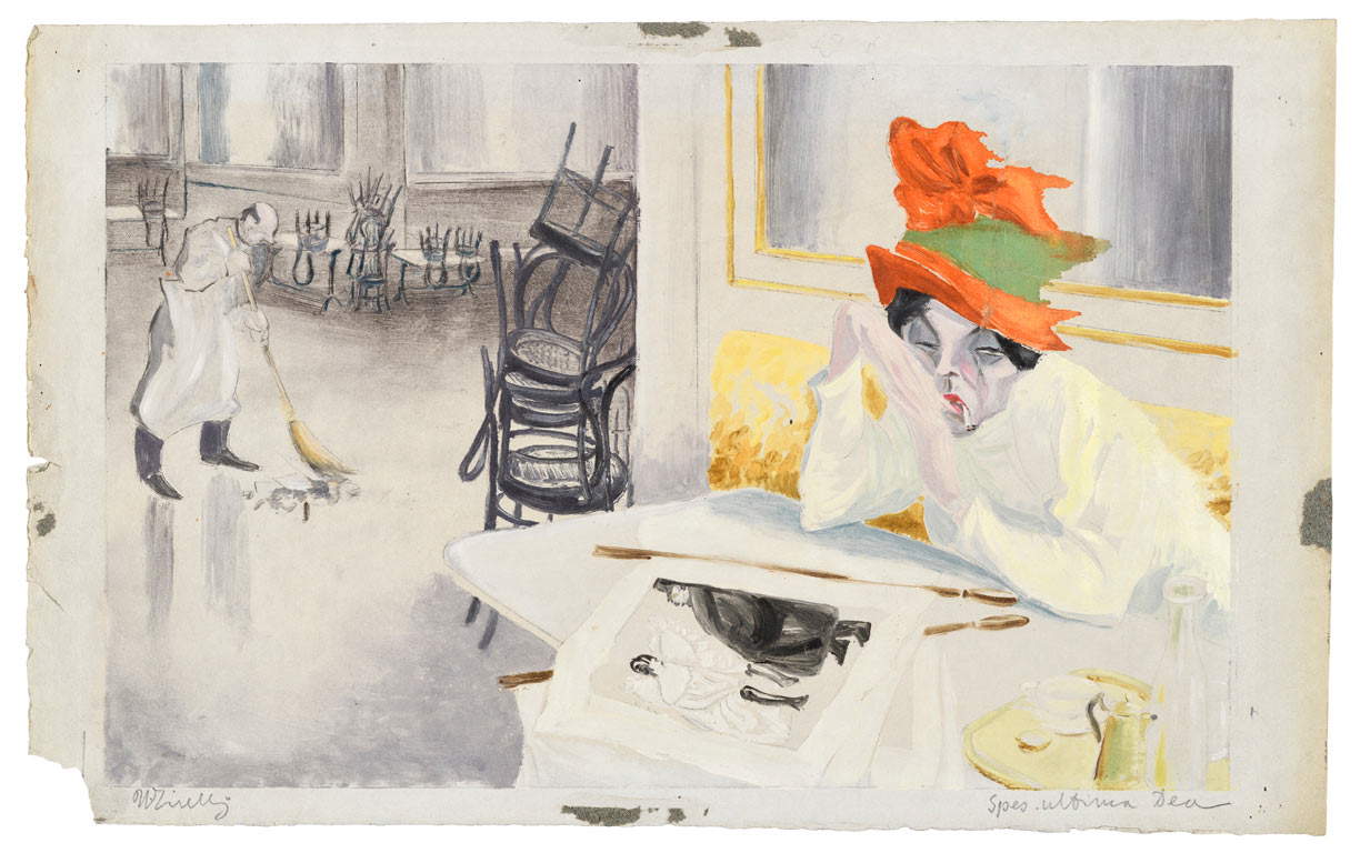 Umberto Tirelli, Spes ultima dea (tempera sur papier ; Modène, Museo Civico, donation Mauro Zanichelli) Umberto Tirelli, Spes ultima dea (tempera sur papier ; Modène, Museo Civico, donation Mauro Zanichelli)