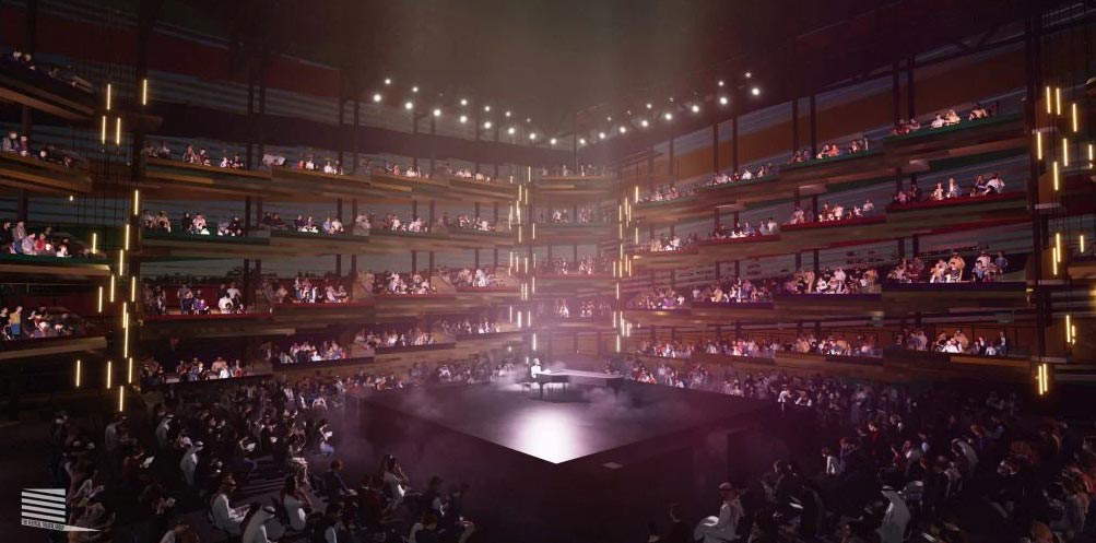 Rendering of the vertical theater Rendering of the vertical theater