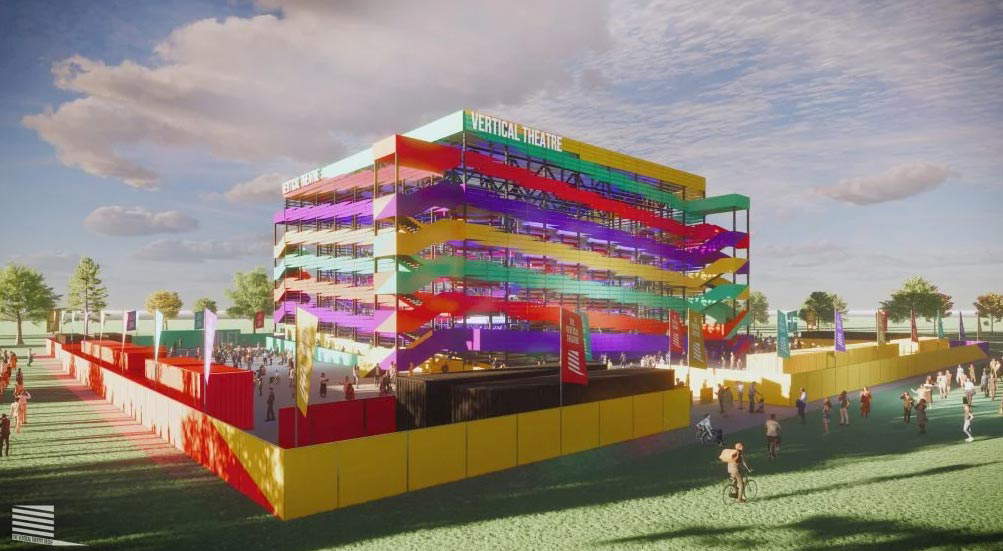 Rendering of the vertical theater Rendering of the vertical theater