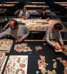 Arles, thousands of fragments pieced together like a jigsaw puzzle: frescoes from the House of the Harpist return to light