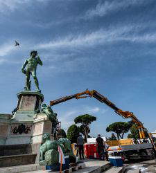 Florenz, die Restaurierungsarbeiten am David auf dem Piazzale Michelangelo werden bis Ende des Jahres abgeschlossen sein