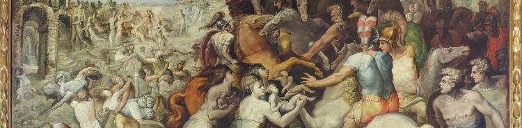 Ein gewaltt&auml;tiger Kampf, der fast ein Tanz ist. Die Vergewaltigung der Sabinerinnen von Girolamo Mirola