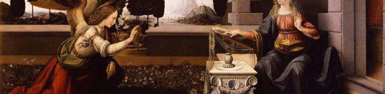 A poem by Valentino Zeichen for Leonardo da Vinci's Annunciation.