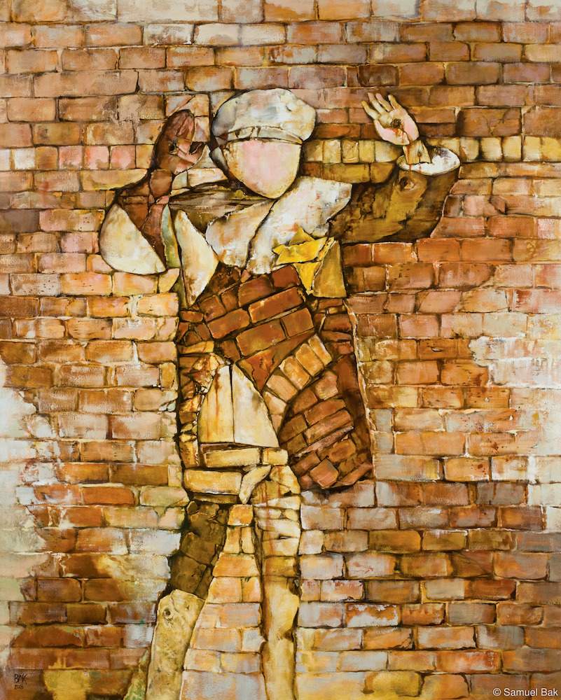 Samuel Bak, Icono de la pérdida, Walled In (2008; óleo sobre lienzo, 122 x 152 cm) 