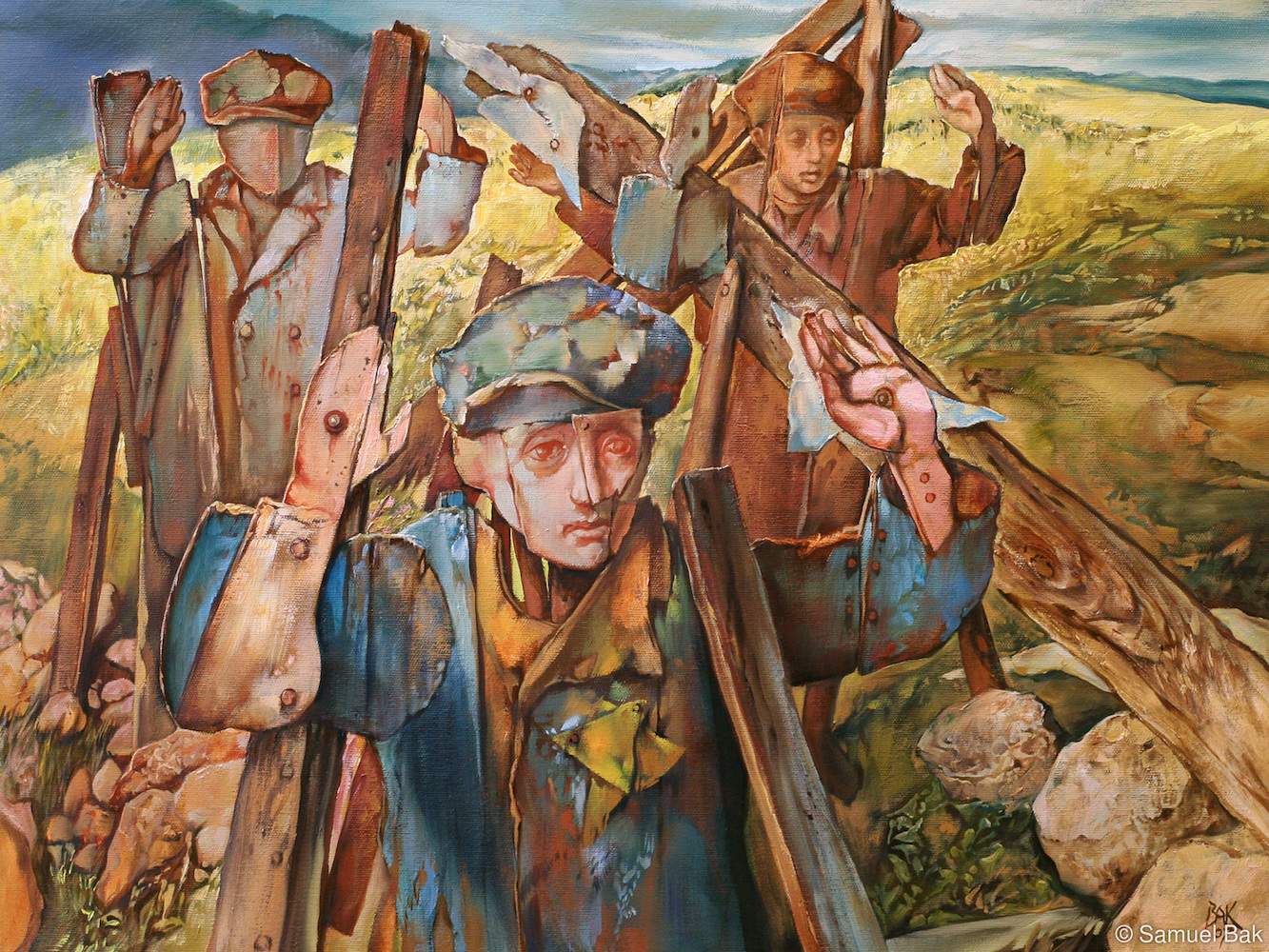 Samuel Bak, Procesión (2007; óleo sobre lienzo, 46 x 51 cm) 