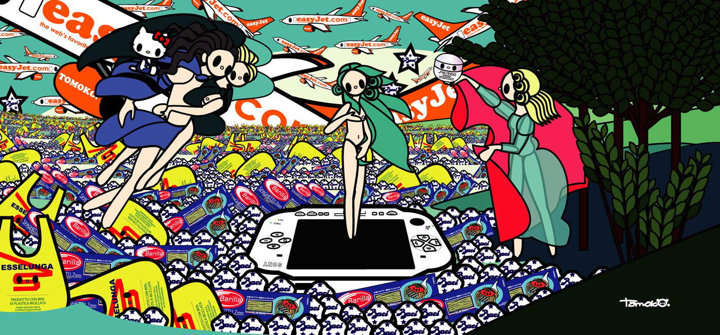 Tomoko Nagao, El nacimiento de Venus con besos, Esselunga, PSP y Easyjet (2012; obra digital)
 Tomoko Nagao, El nacimiento de Venus con besos, Esselunga, PSP y Easyjet (2012; obra digital)