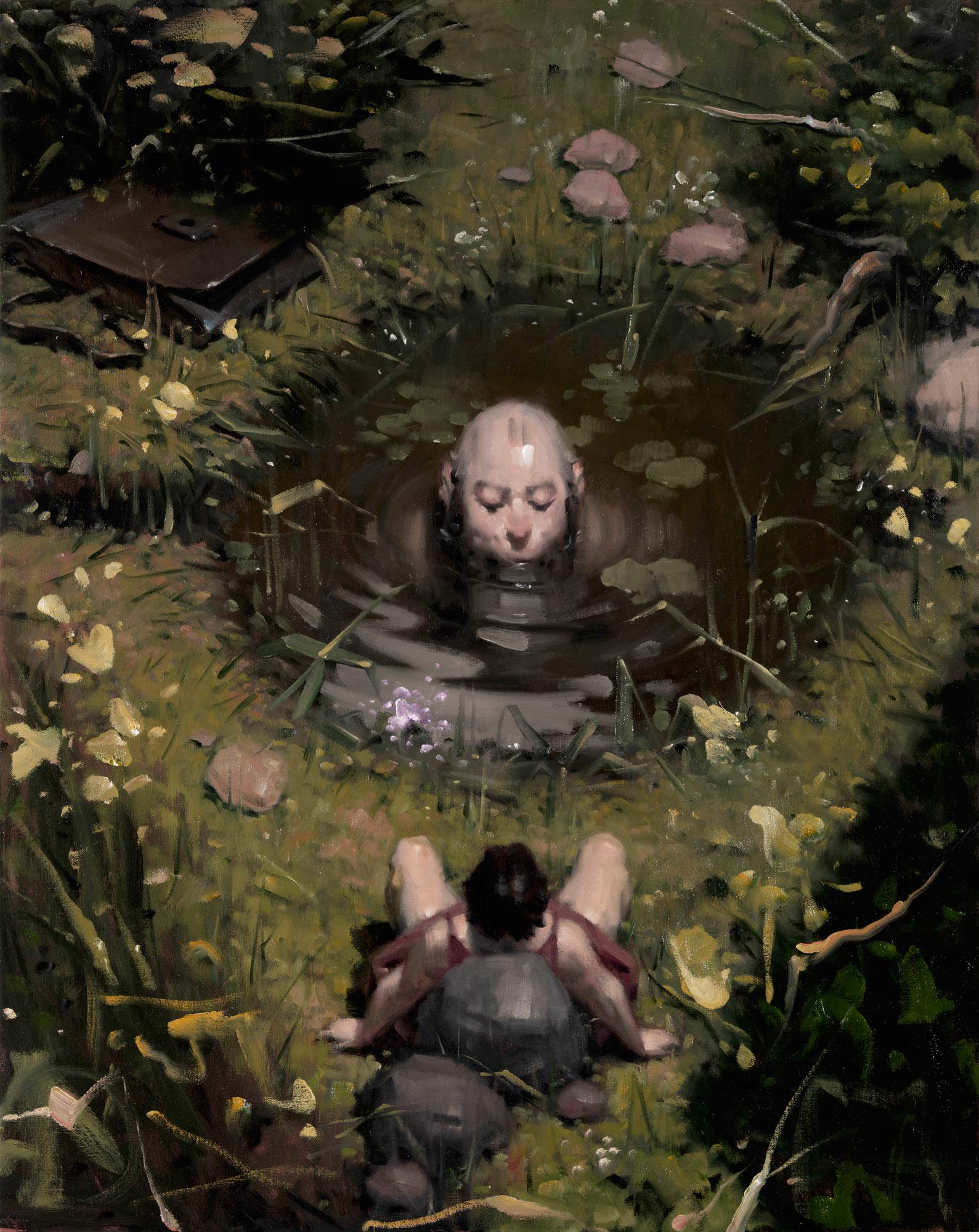 Wainer Vaccari, Buon compleanno (2020; olio su tela, 100 x 80 cm). Su gentile concessione di Galleria Mazzoli. Foto di Rolando Guerzoni
