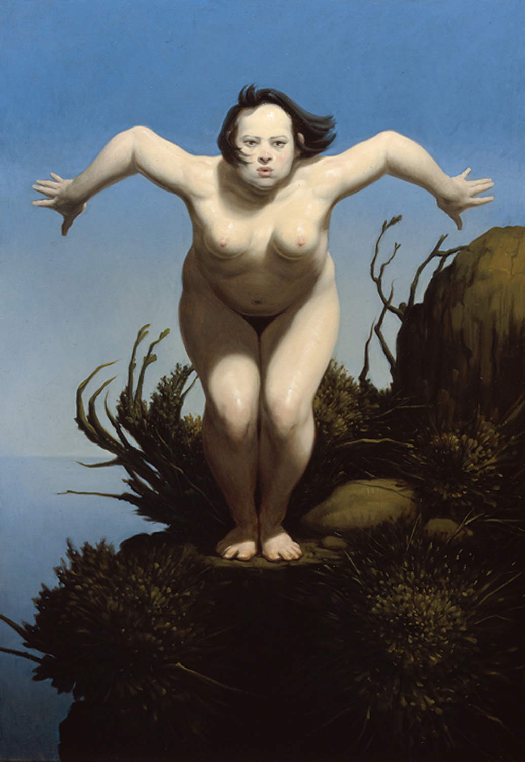 Wainer Vaccari, Tuffatrice (1993; olio su tela, 180 x 125 cm; Collezione privata)
