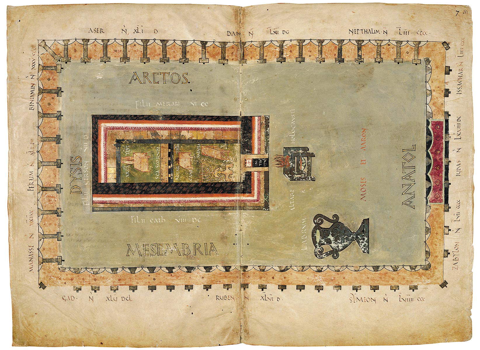 Codex Amiatinus 1, cc. IIv-IIIr (692-716; Pergament, 540 x 345 mm; Florenz, Laurentianische Mediceische Bibliothek) Codex Amiatinus 1, cc. IIv-IIIr (692-716; Pergament, 540 x 345 mm; Florenz, Laurentianische Mediceische Bibliothek)