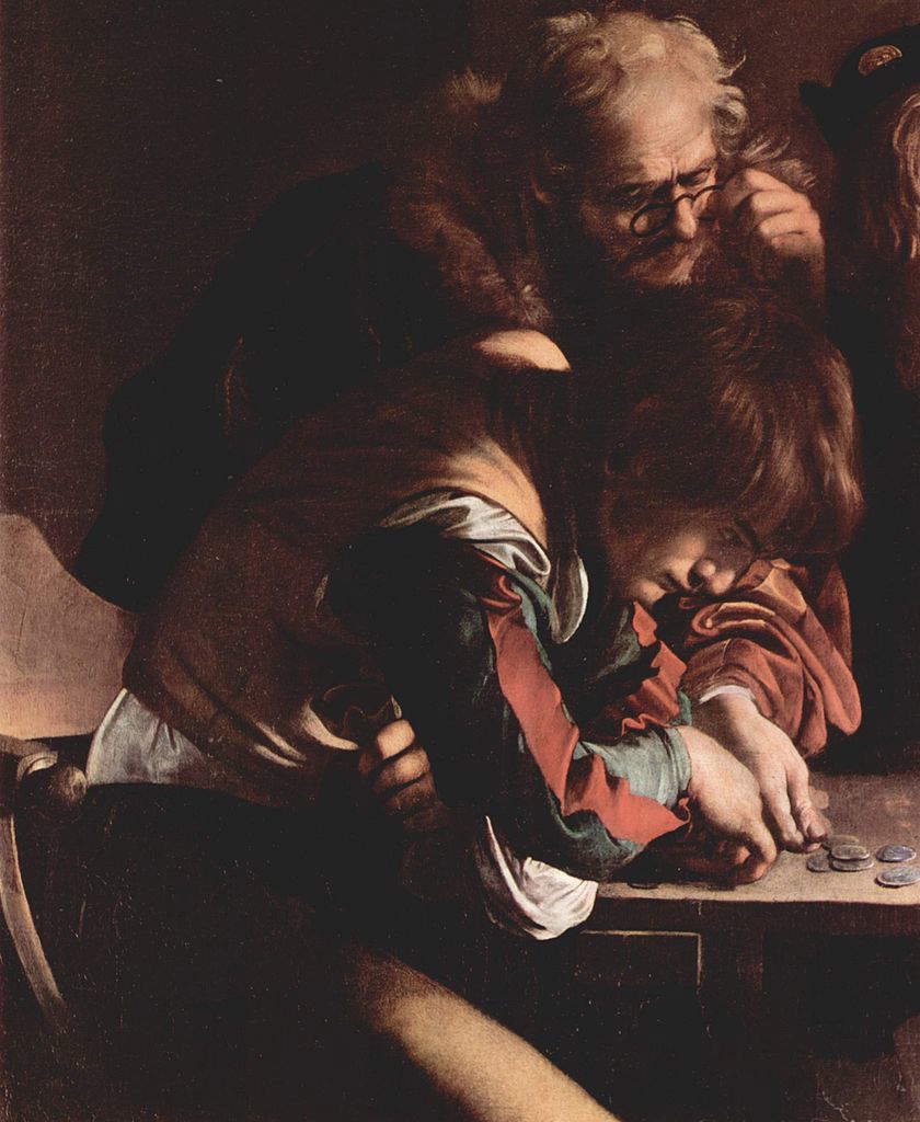 Caravaggio, Berufung des Heiligen Matthäus, Detail (1599-1600; Öl auf Leinwand, 322 x 340 cm; Rom, San Luigi dei Francesi) Caravaggio, Berufung des Heiligen Matthäus, Detail (1599-1600; Öl auf Leinwand, 322 x 340 cm; Rom, San Luigi dei Francesi)