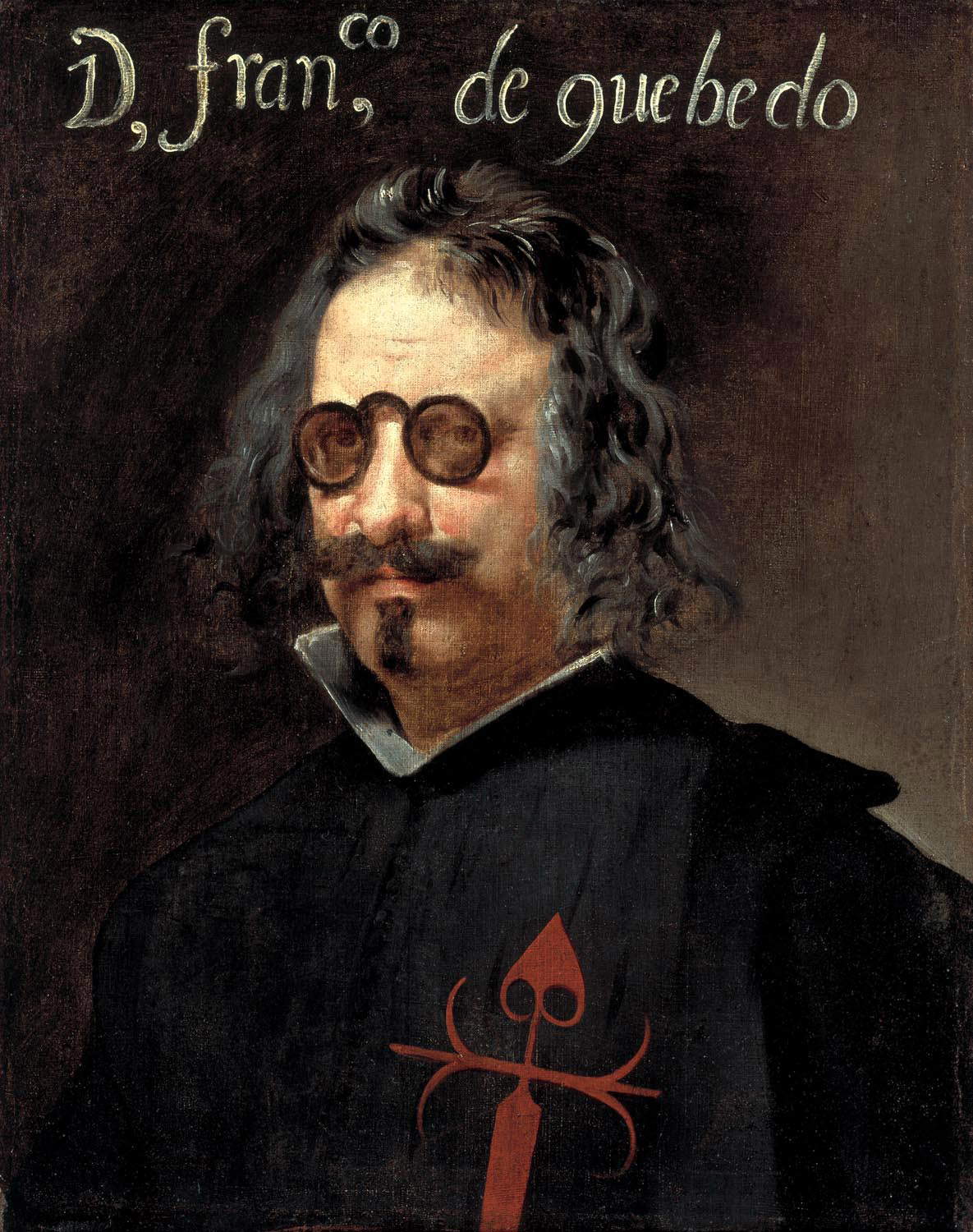 Juan van der Hamen zugeschrieben, Porträt von Francisco de Quevedo (Mitte des 17. Jahrhunderts; Öl auf Leinwand, 60,5 x 48 cm; Valencia, Instituto de Valencia Don Juan) Juan van der Hamen zugeschrieben, Porträt von Francisco de Quevedo (Mitte des 17. Jahrhunderts; Öl auf Leinwand, 60,5 x 48 cm; Valencia, Instituto de Valencia Don Juan)